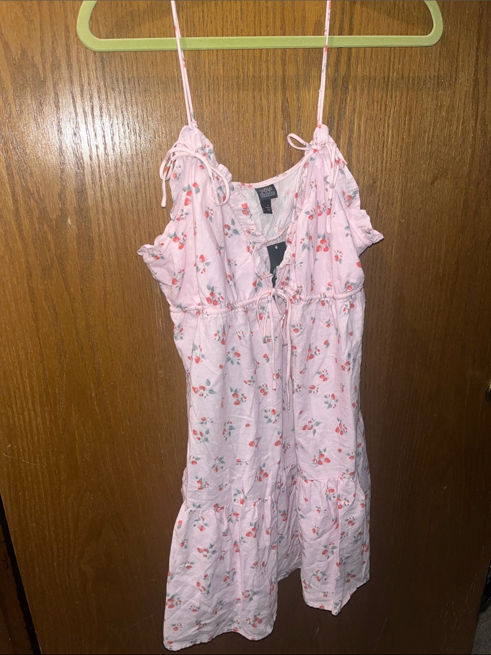 wild fable Light Pink Floral Tie-Shoulder Sundress